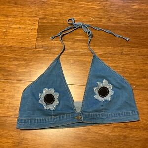 Denim Halter Top Size 2XL